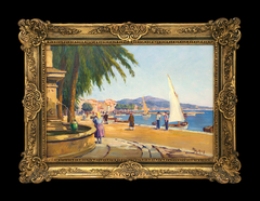 Henry Malfroy, Sanary-sur-Mer Harbor, Oil on Canvas, circa 1930