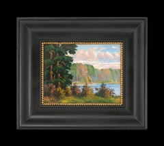 Jean Pajak, Autumn Lakeside Landscape, Oil on Canvas, 1929