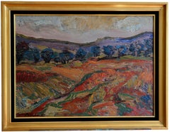 François Lombardi, The Lane of Olive Trees, huile sur toile, années 1960
