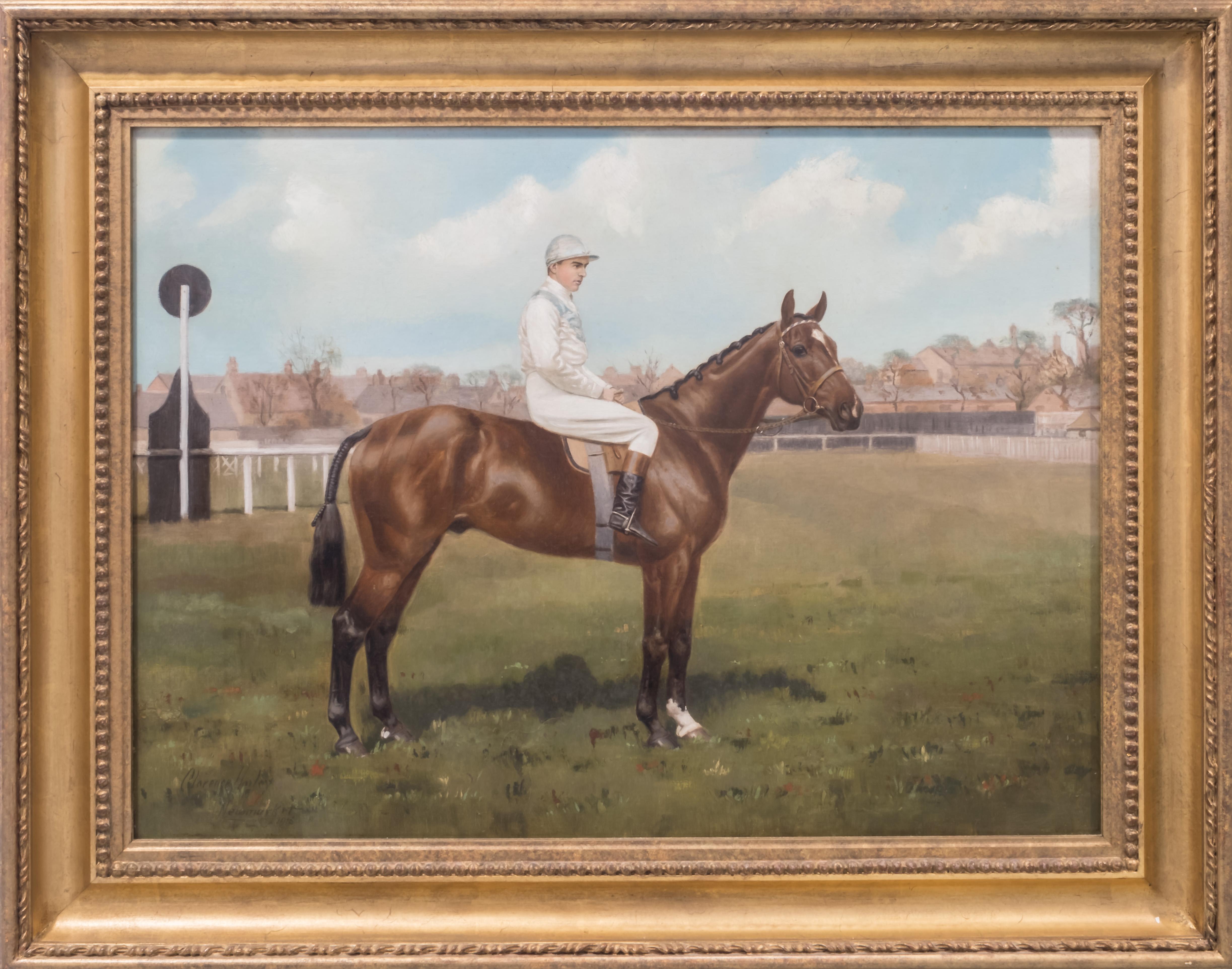 Portrait of jockey and racehorse