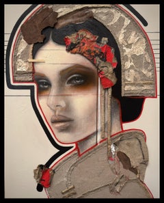 Perdido en mis pensamientos: siglo XXI, contemporáneo, figurativo, retrato, óleo