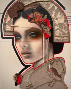 Perdido en mis pensamientos: siglo XXI, contemporáneo, figurativo, retrato, óleo