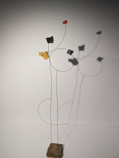 Pequeña Alegría2 - XXXI secolo, arte contemporanea, scultura astratta, ferro, filo metallico