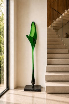 Installazione monumentale in vetro soffiato a mano di Dale Chihuly, opera astratta organica, alta 5 piedi