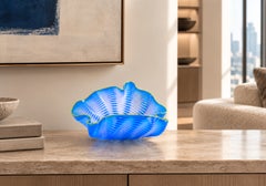 Dale Chihuly Azure Seaform with Yellow Lip Wrap 2006 Signed Hand Blown Glass