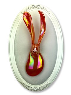 Hunt Slonem Bishop Unique Signed Handblown Glass Bust