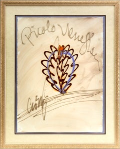 Dale Chihuly, « Picolo Venetian » : dessin original signé, peinture de 30 x 22 pouces