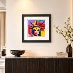Peter Max – „Liberty Head“: Originalgemälde in Acryl auf Papier
