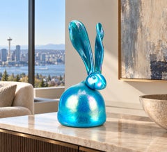 Hunt Slonem „Sula“ – Skulptur aus mundgeblasenem Glas in Form eines Hasen, zeitgenössische Kunst