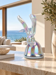 Hunt Slonem Sinclair Blown Glass Bunny Contemporary Art Sculpture