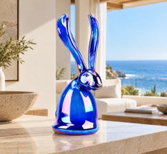 Hunt Slonem Melvina Blown Glass Bunny Contemporary Art Sculpture