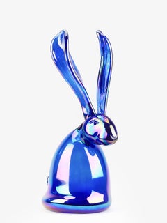 Hunt Slonem Melvina Blown Glass Bunny Contemporary Art Sculpture