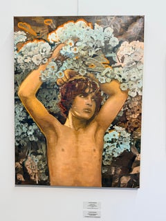 Nowhere to hide- 21st Century Contemporary Figure Painting of a Boy