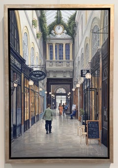 Le Temps Qui Passe- 21st Century Contemporary Painting of a Gallery Passage