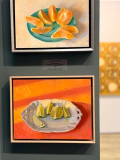 Des oranges sur un plat vert – Nature morte contemporaine néerlandaise du XXIe siècle