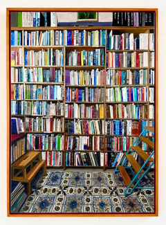 Kunstbücher – Zeitgenössische Innenraummalerei einer Buchhandlung aus dem 21. Jahrhundert