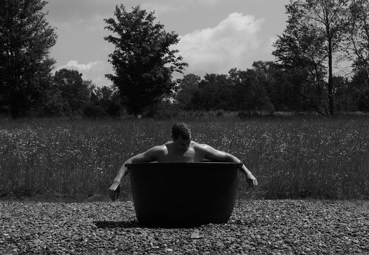 Brian Pearson Black and White Photograph - Roman in Tub
