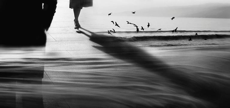 Sarah Hadley Black and White Photograph - Chance Encounter