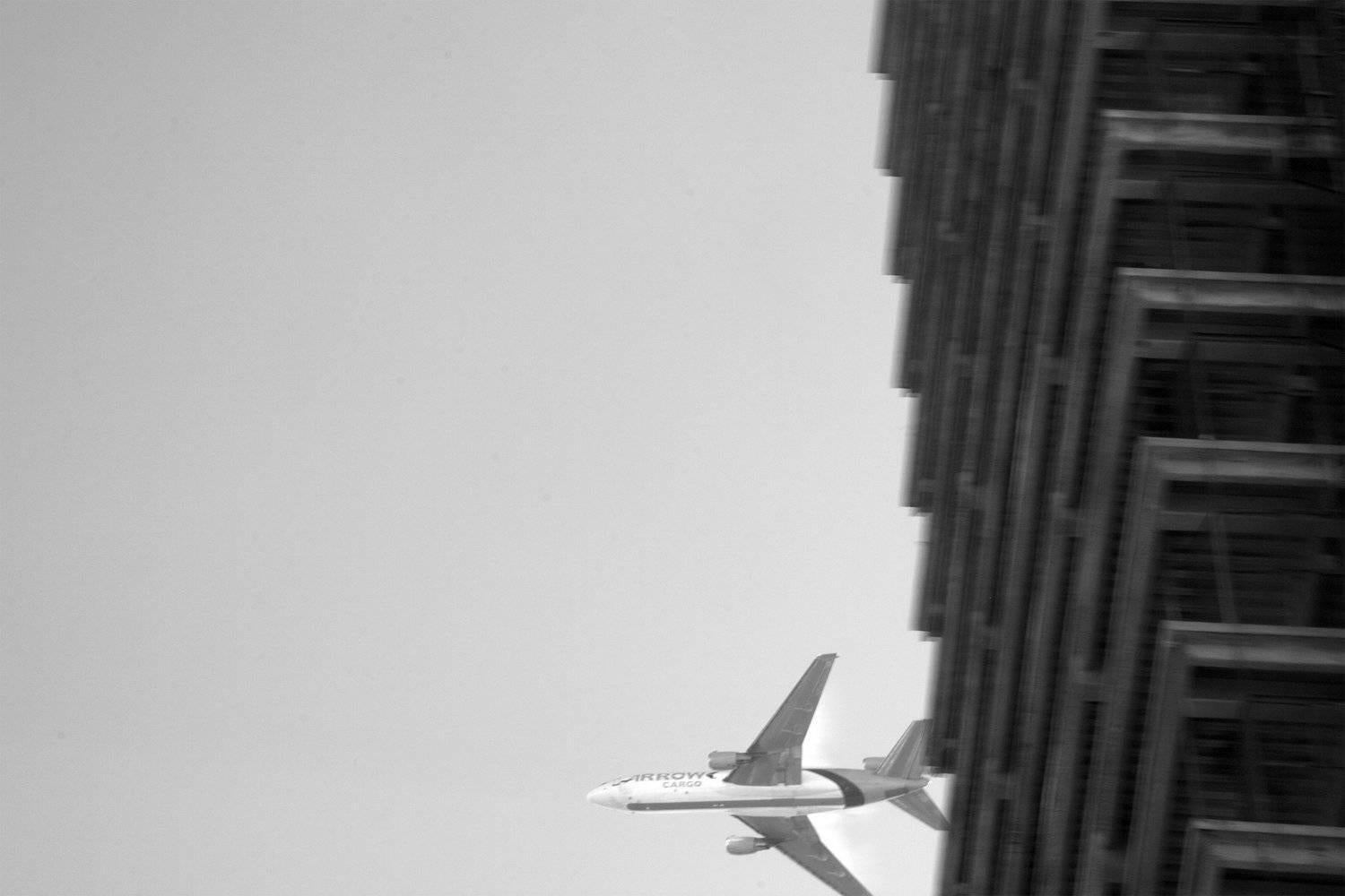 Brian Pearson Black and White Photograph - Ascending DC-10 Cargo Jet, Miami, 2010