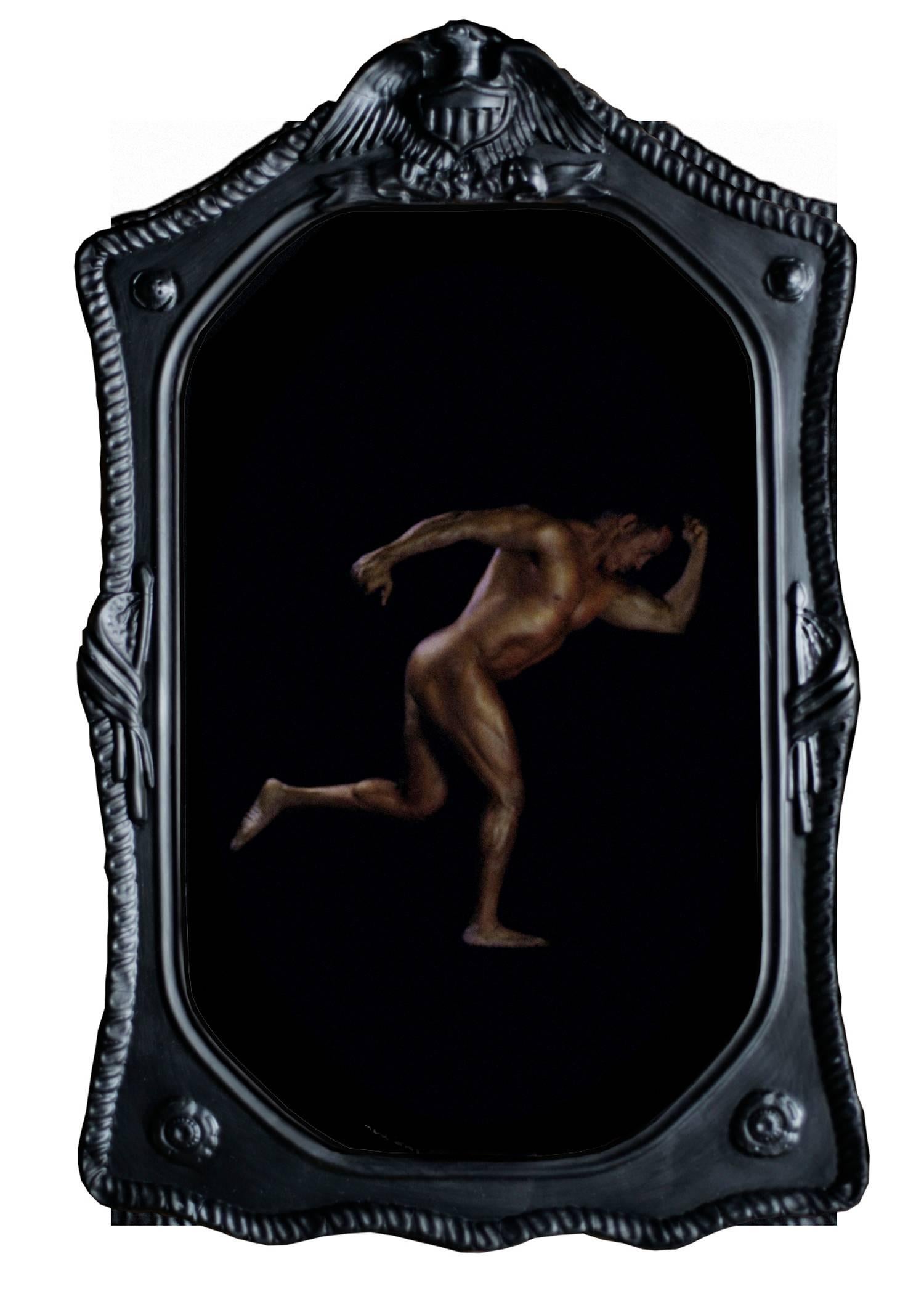 Kim Reierson Nude Photograph - Miguel as Runner, Antique frame included