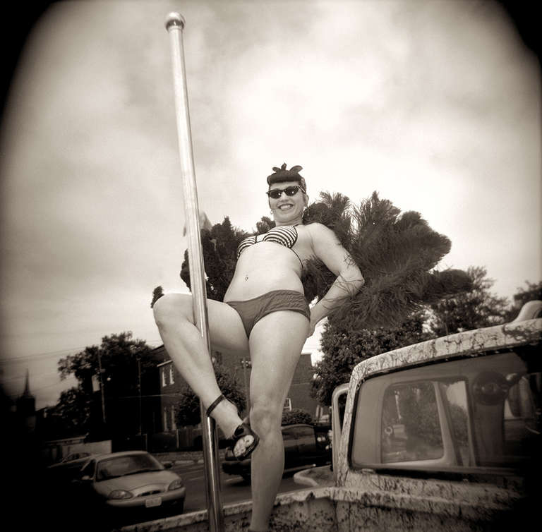Gordon Stettinius Black and White Photograph - Pole Dancer, St. Louis, MO