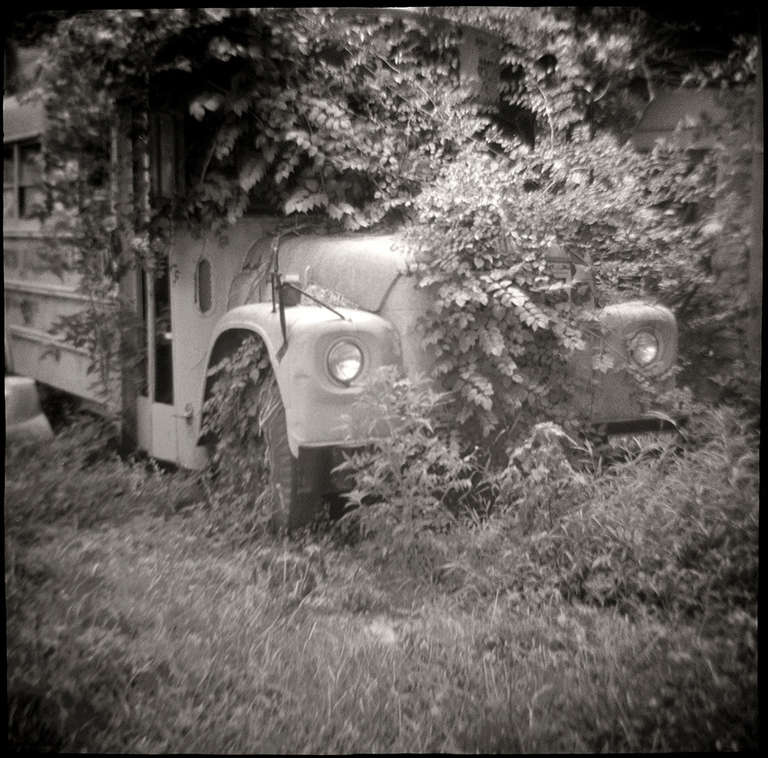 Gordon Stettinius Black and White Photograph - Old Bus, US Route 1, SC