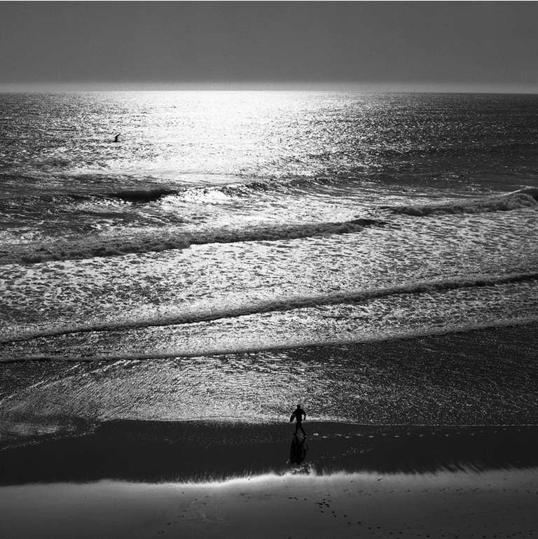 Kim Reierson Black and White Photograph - Sunset Surf