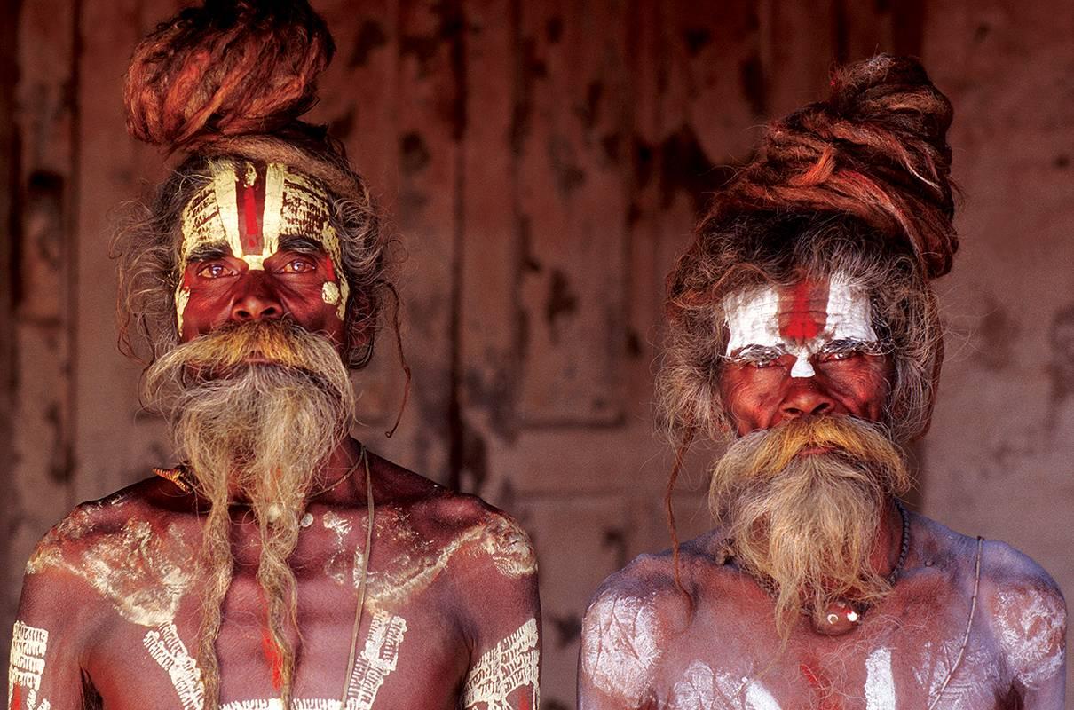 Thomas Kelly Color Photograph - Sadhu Brothers, Pashupatinath, Kathmandu, Nepal