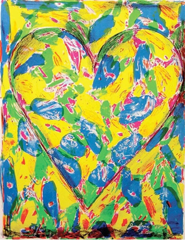 Jim Dine Abstract Print - The Blue Heart