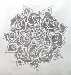 Rose Bouquet (White on silver)