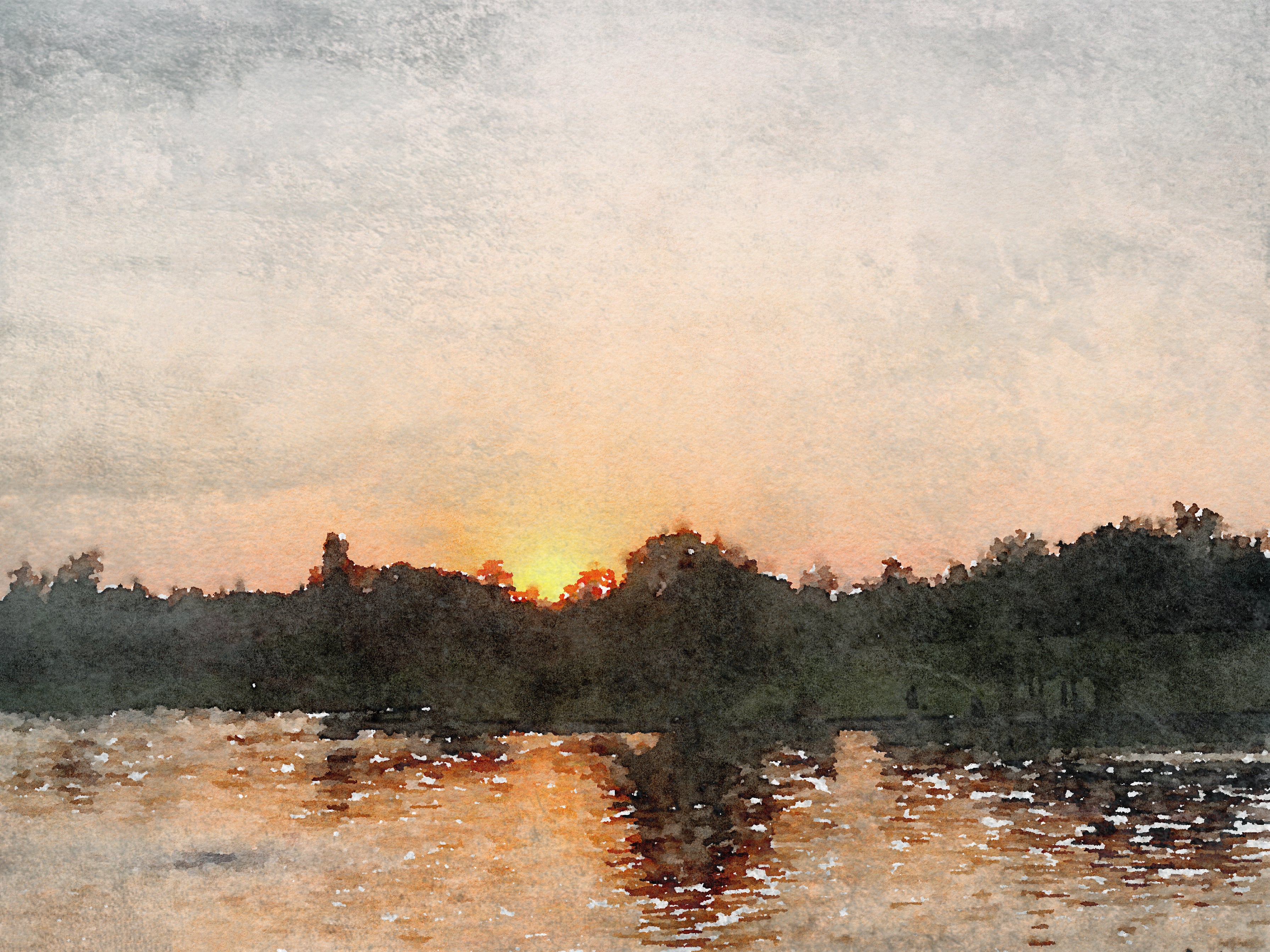 Irena Orlov Seascape Golden Sunrise Over Water Painting Hand