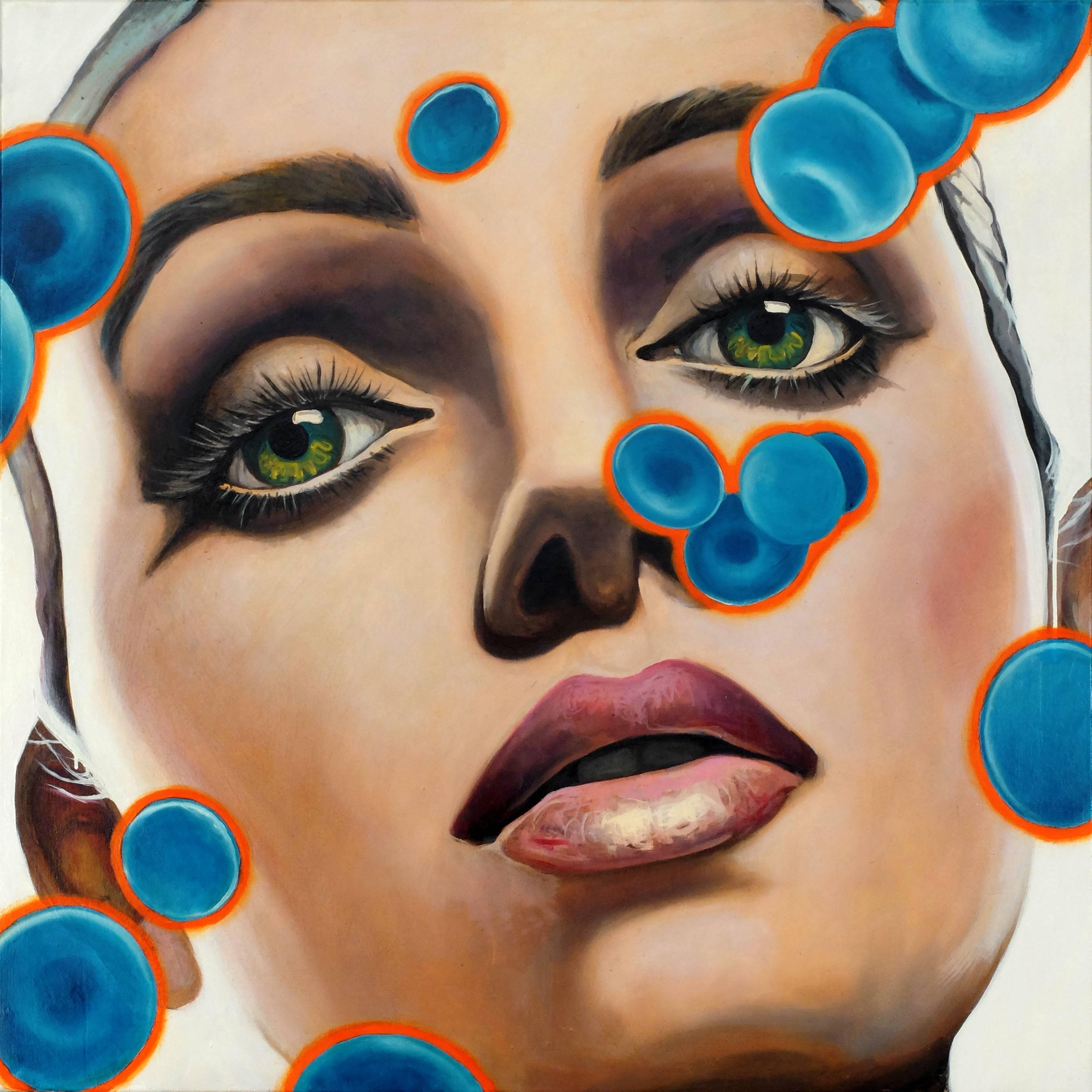 Manzur Kargar Portrait Painting - Blue Blood Cells 4
