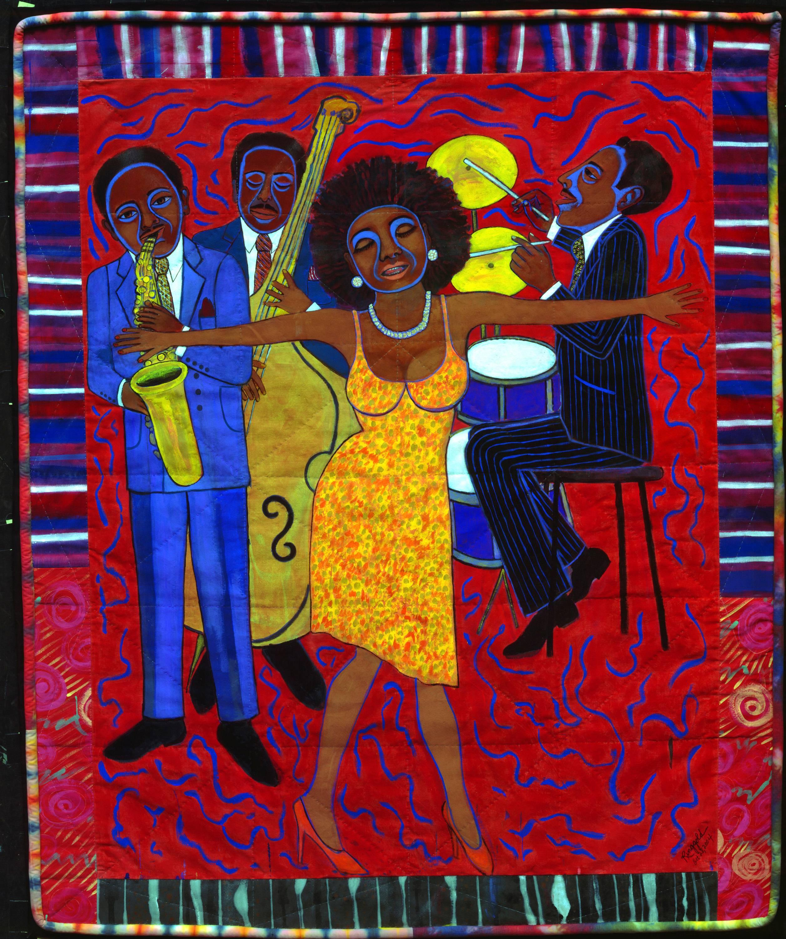 Jazz Stories: Mama Can Sing, Papa Can Blow #1: Somebody Stole My Broken Heart - Mixed Media Art by Faith Ringgold