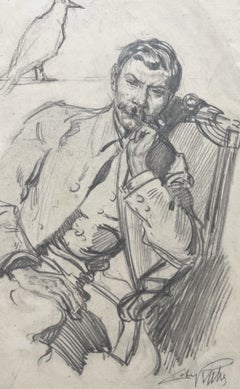Alméry Lobel-Riche (1877-1950) Portait of a gentleman, drawing signed
