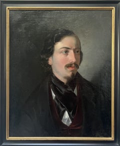 Retrato de un joven, escuela romántica, hacia 1840-1855, óleo sobre lienzo