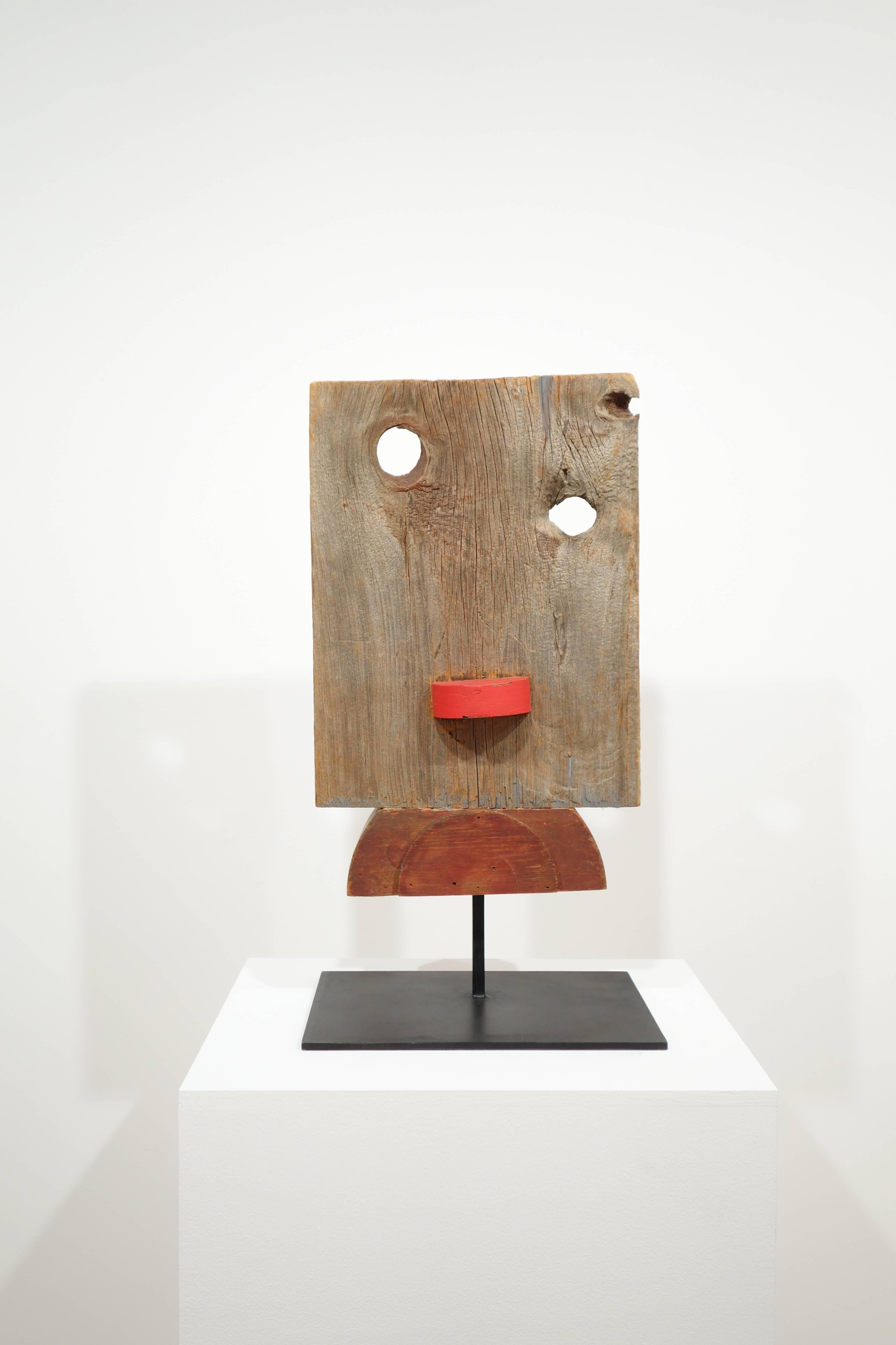 Ivan Chermayeff Figurative Sculpture - Board Head with Knot Hole Eyes