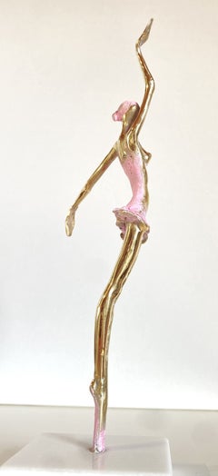 Ballerina Rosé - Scultura in bronzo su marmo di Tassos di Aliev
