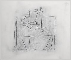 Nature morte I - Dessin au fusain Dessin au fusain sur papier griffonné