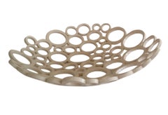 Keramik-Obstschale III, durchbrochenes Design, handgefertigte Skulptur, 45 cm