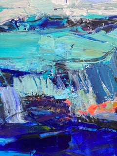 Resonanz - Abstract Blue Landscape Painting by Liliya Nikolova