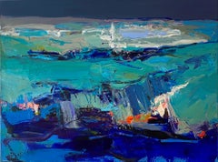 Resonanz - Abstract Blue Landscape Painting by Liliya Nikolova