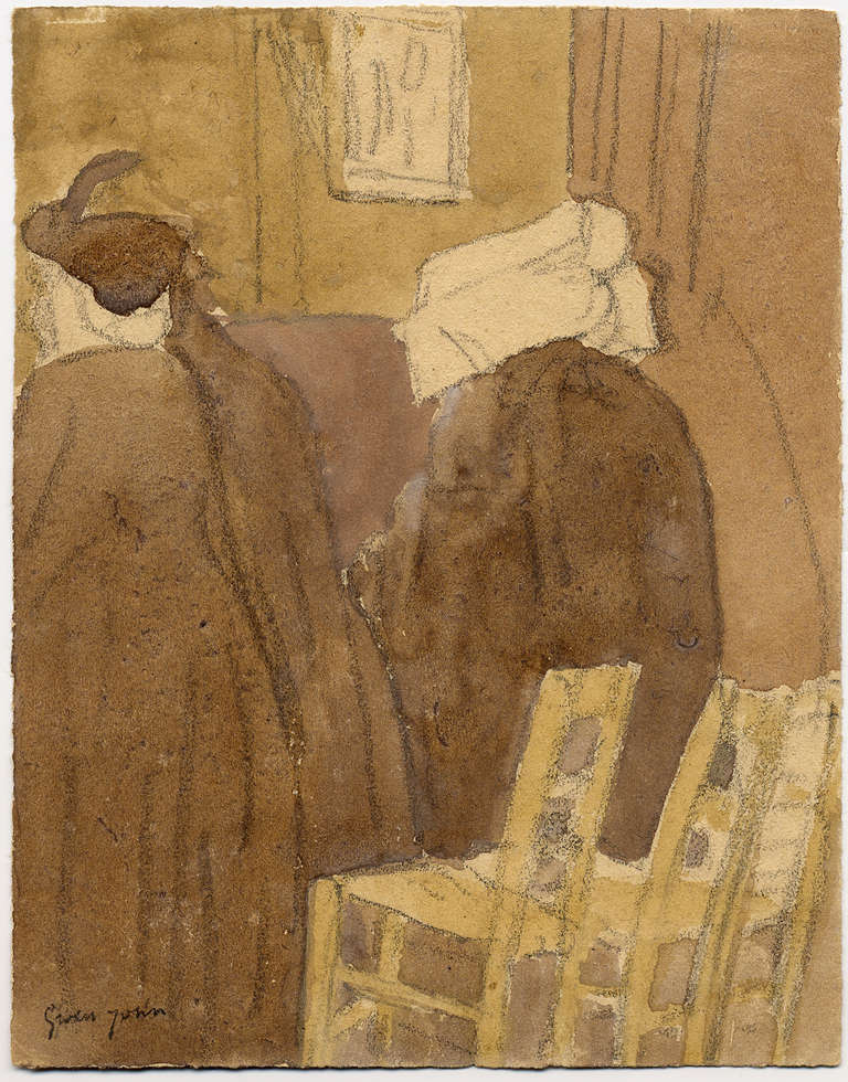 Woman and Nun in Church - Art by Gwen John
