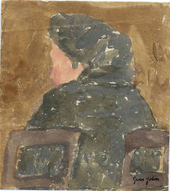 Seated Woman in Black in Church