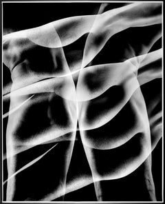 Large format Vintage multiple exposure male nude, signed by Jack Mitchell