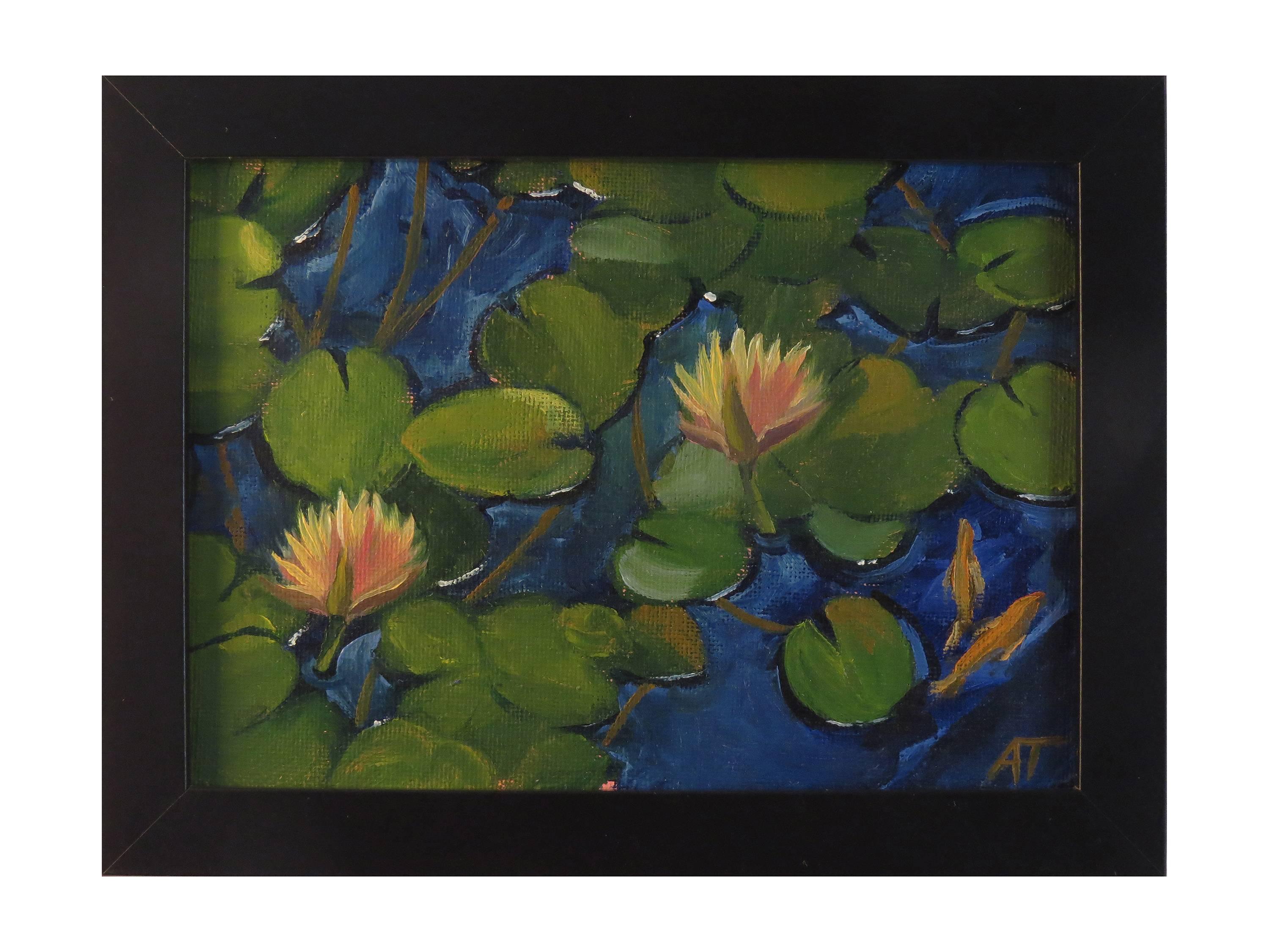 Ann Trusty Still-Life Painting - July Waterlilies 