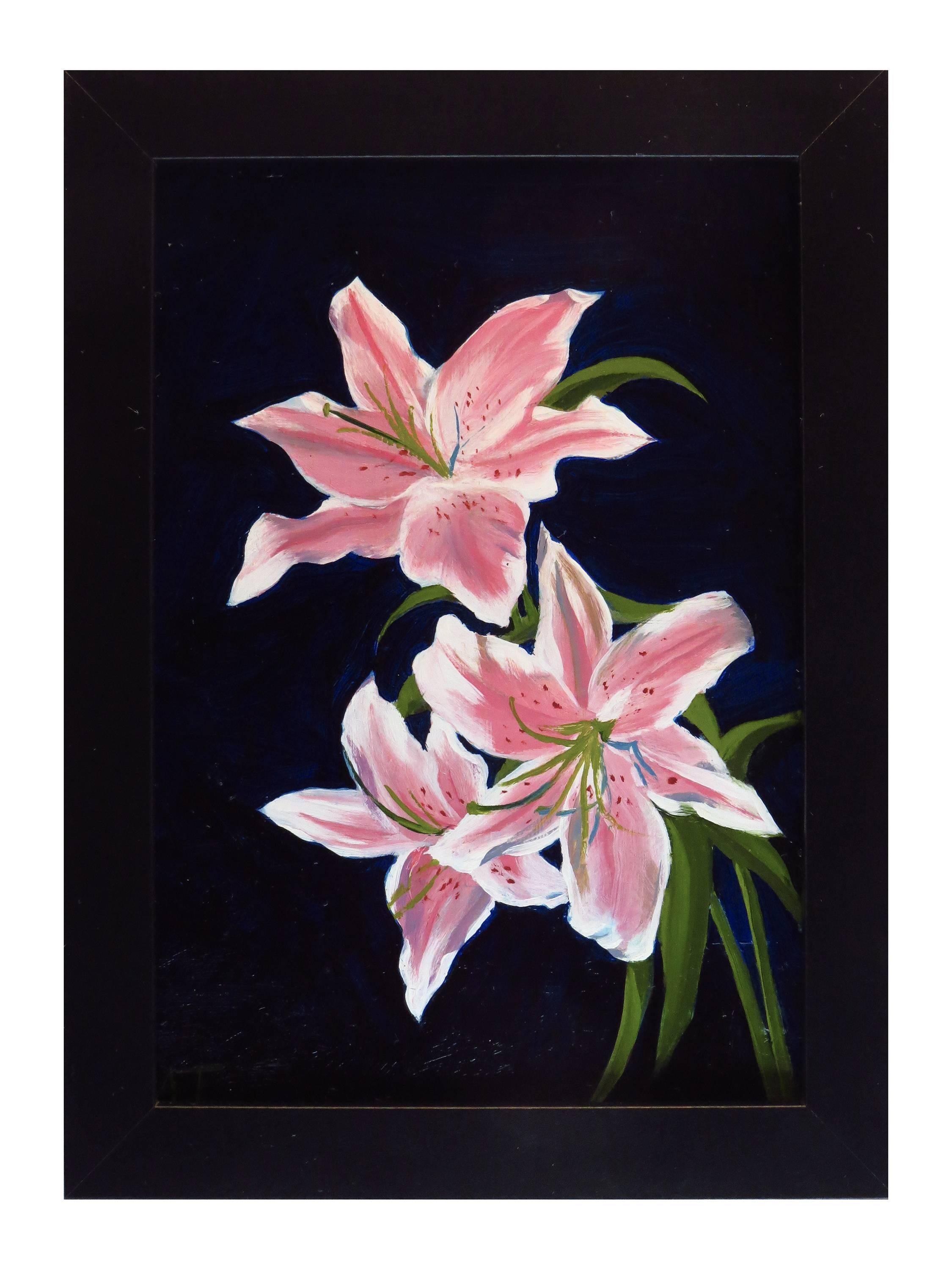Ann Trusty Still-Life Painting - Three Lilies