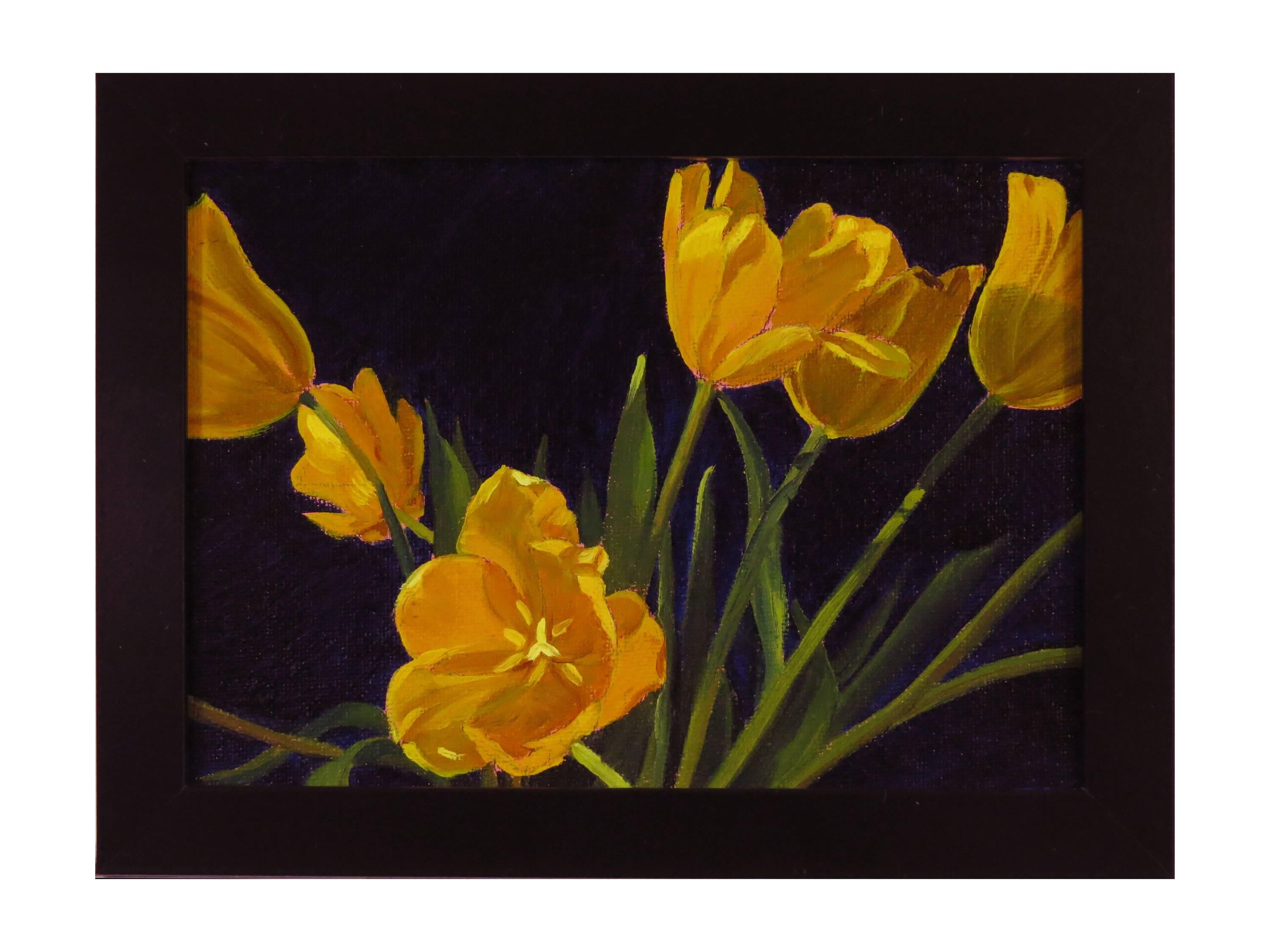 Ann Trusty Still-Life Painting - Yellow Tulip Finale