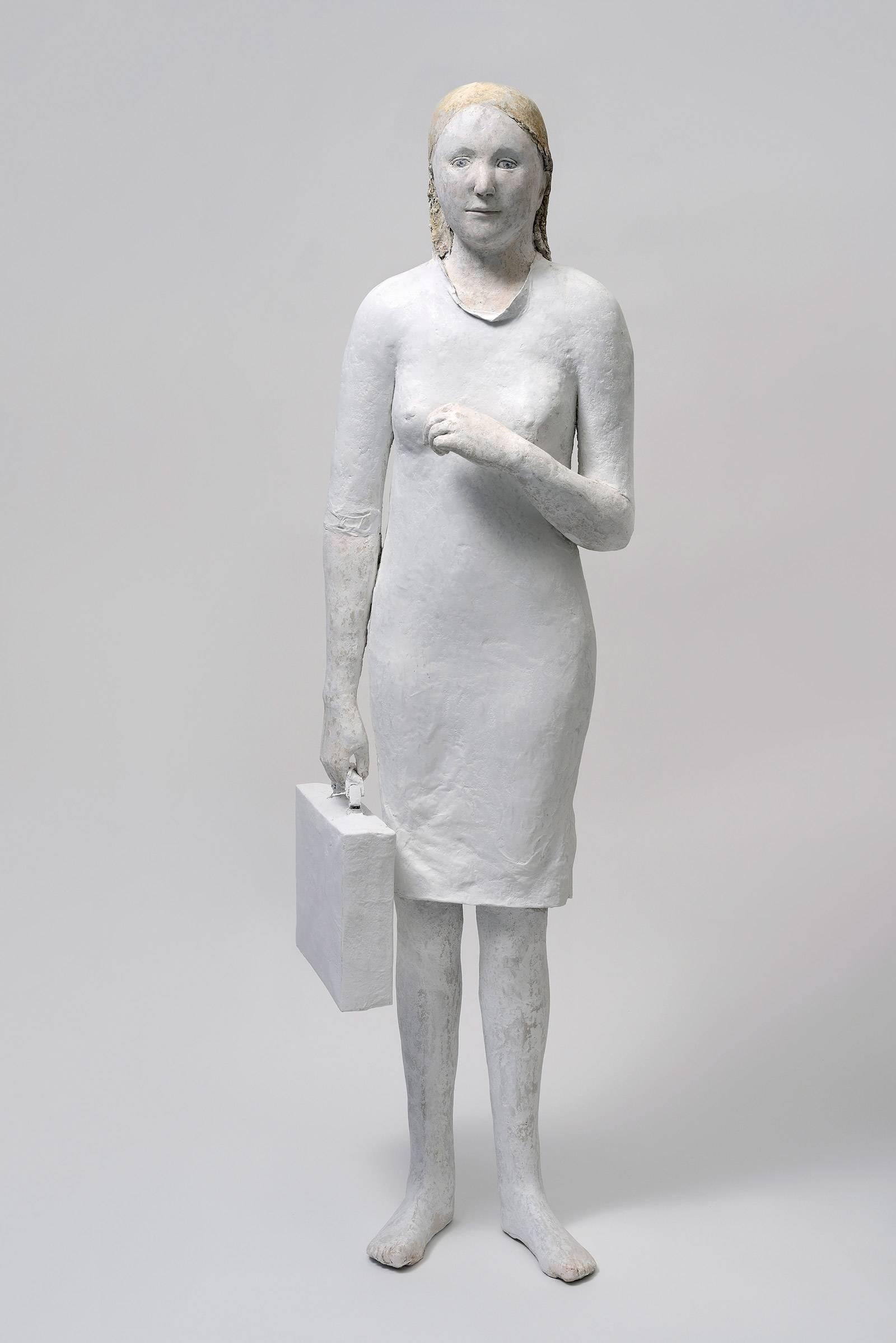Agnes Baillon Figurative Sculpture - La Valise en Carton