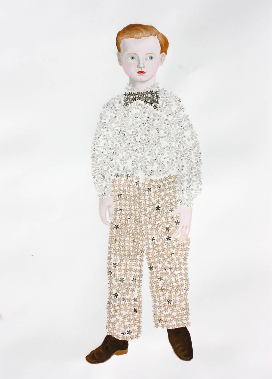 Anne Siems Figurative Art - Boy with Bowtie
