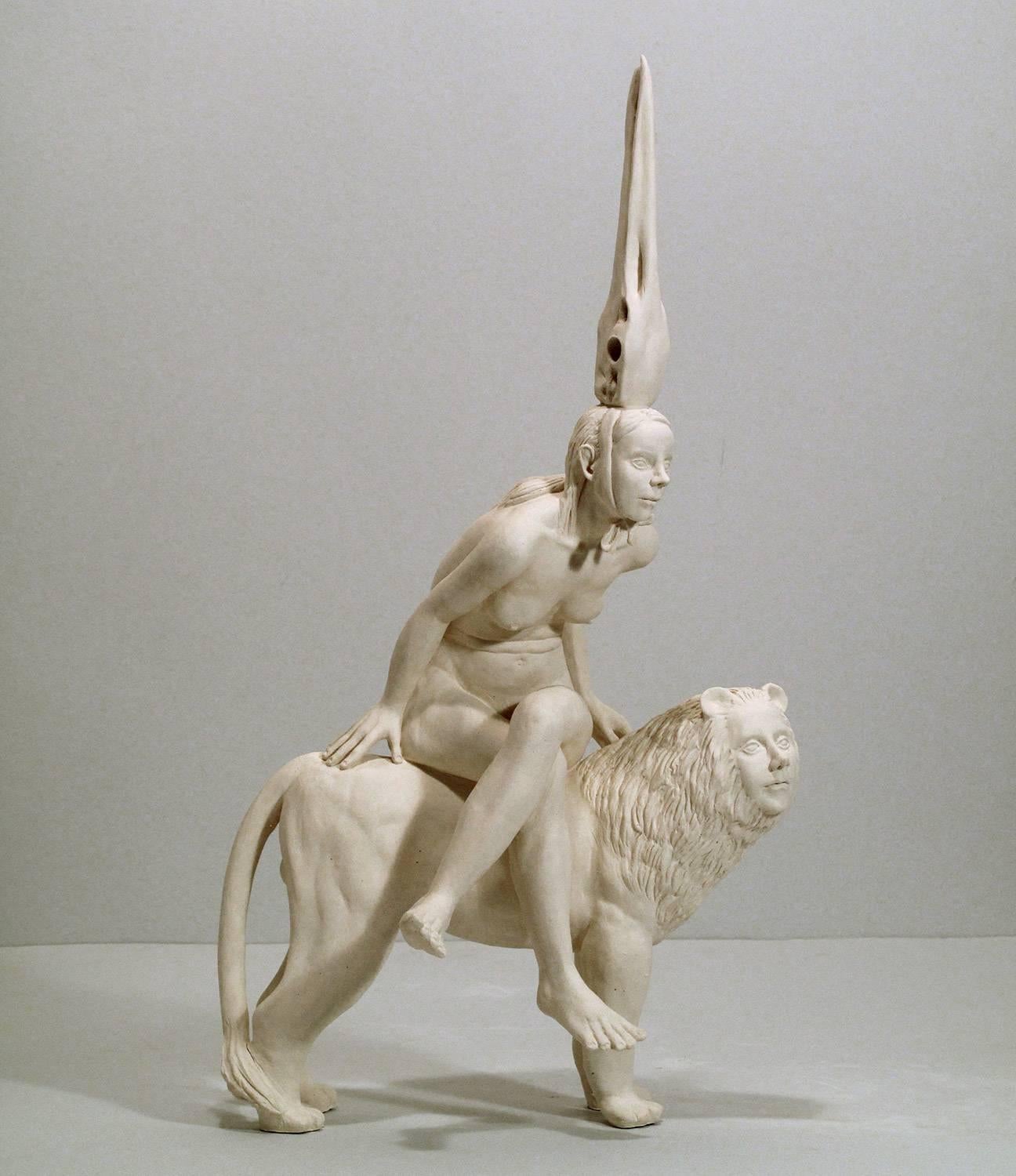 Tricia Cline Figurative Sculpture - HolyBe in Socratic Chat